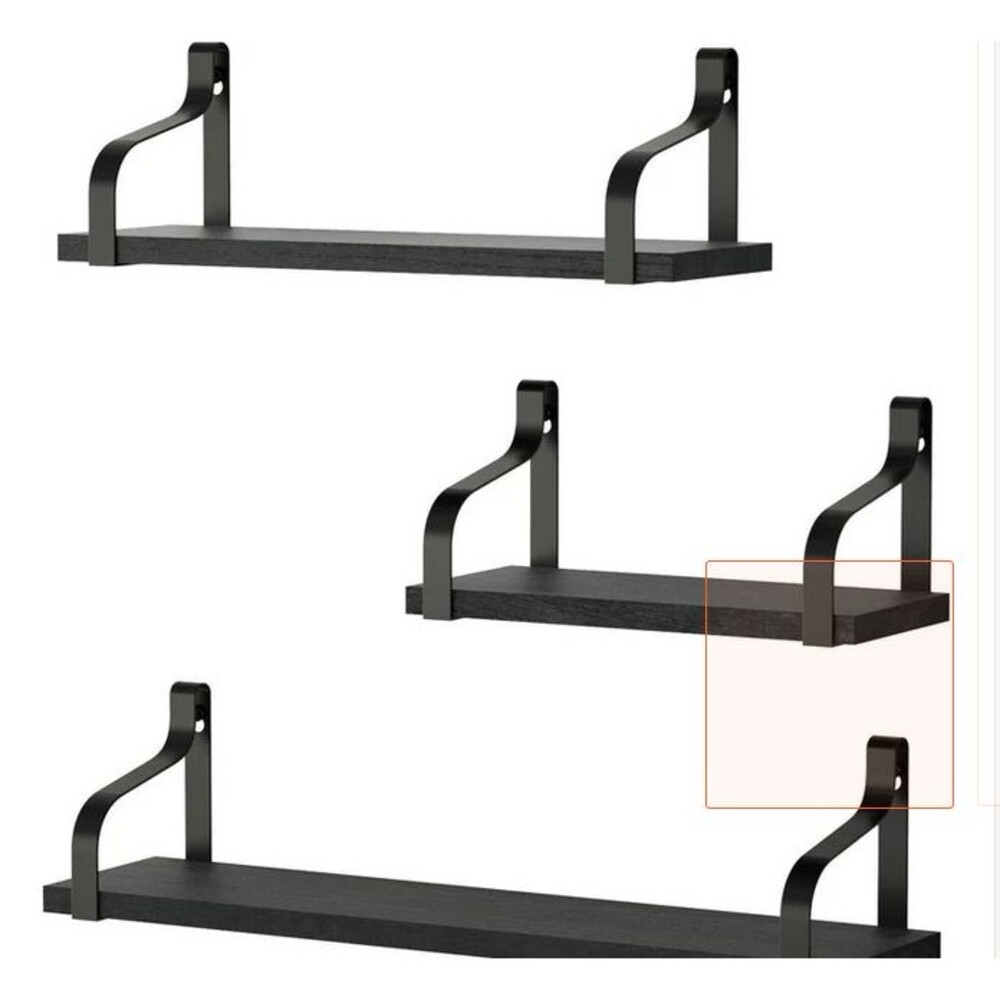 Love-KANKEI Floating Shelves Wall Mounted Set of 3 Black